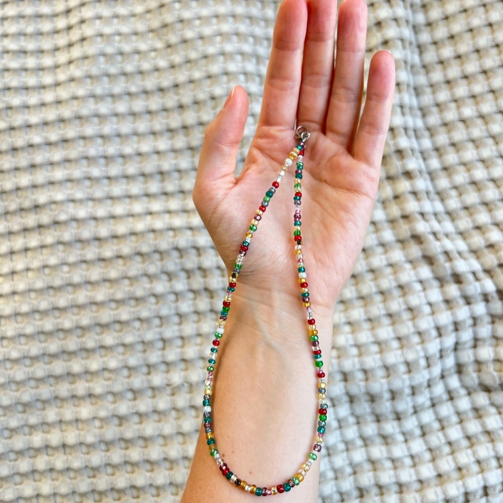 Colorful handmade seed Bead Necklace